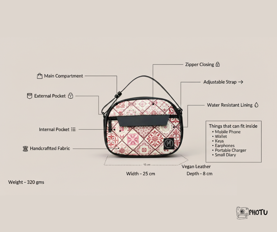 Rosé Mosaic Sling Bag